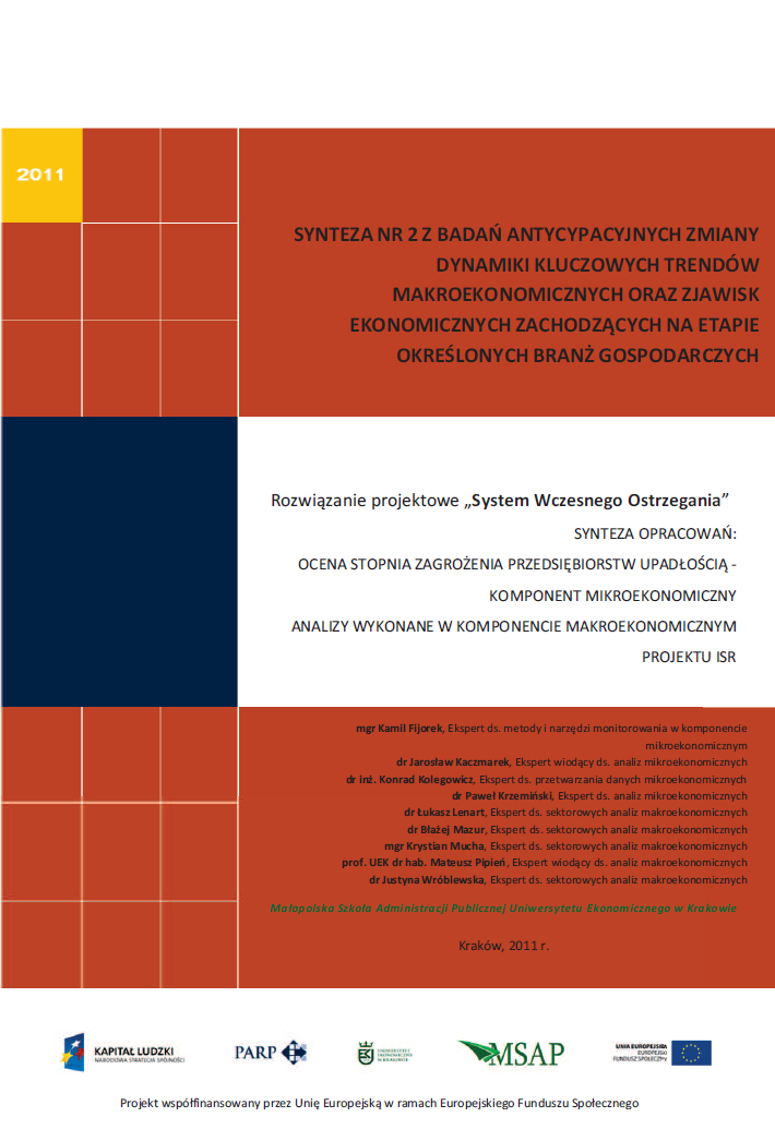 Synteza raportu ISR - Ocena stopnia zagrożenia przedsiębiorstw upadłością - II