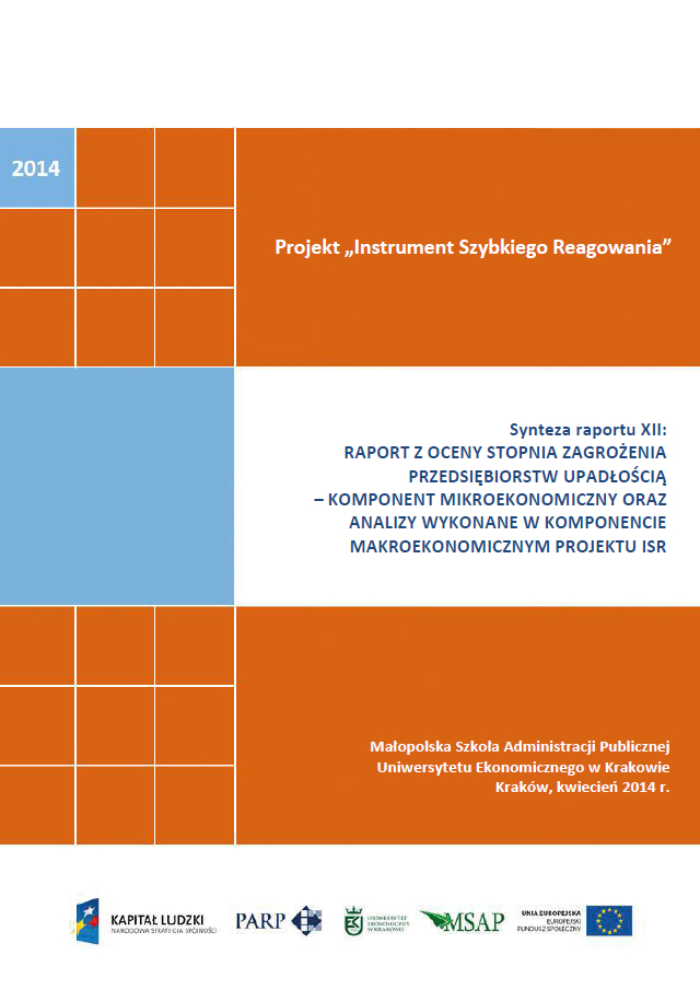 Synteza raportu ISR - Ocena stopnia zagrożenia przedsiębiorstw upadłością - XII